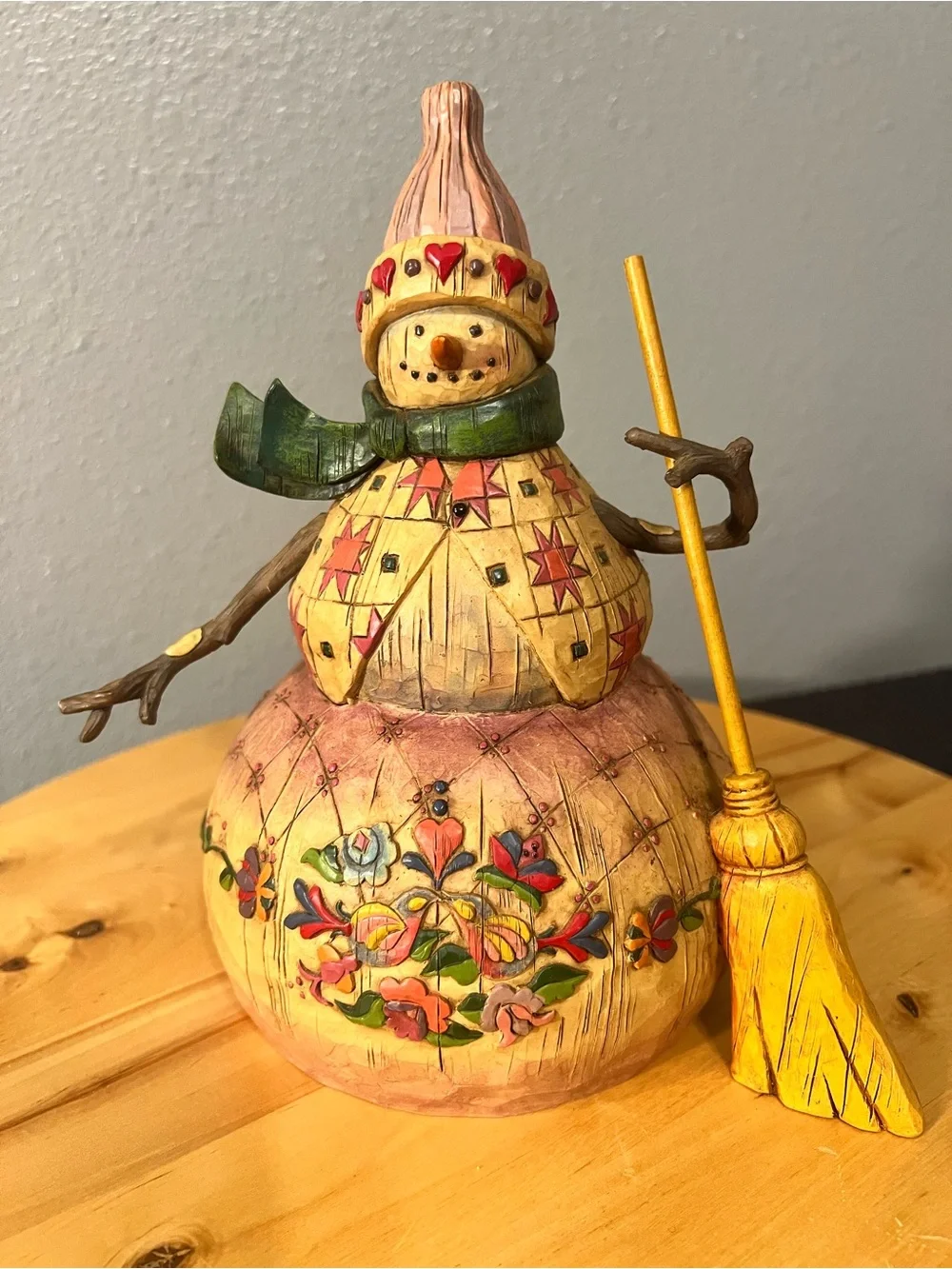 Jim Shore Snowman With Broom “Winters Warmth” Heartwood Creek #112249-2003